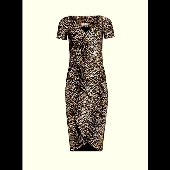 CHIARA BONI LA PETITE ROBE Women's Leopard Print Ruched Dress - Picture 2 of 8